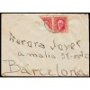 Fin años 30. Pablo Iglesias. Sobre del frente de Arguis (Huesca) con sello bisectado. Edifil 734f