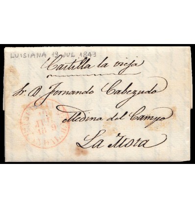 1849. Carta de Lora del Río (Sevilla) a La Mota. Baeza de Luisiana