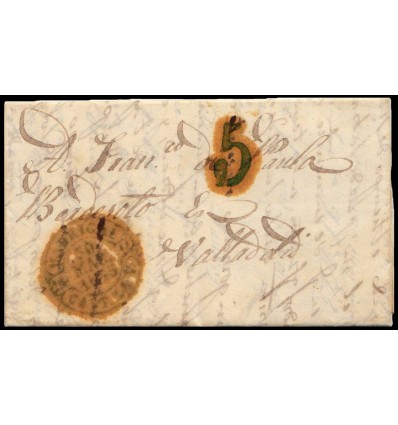 1845. Carta de Fontiveros (Ávila). Baeza verde de Madrigal. Porteo 5