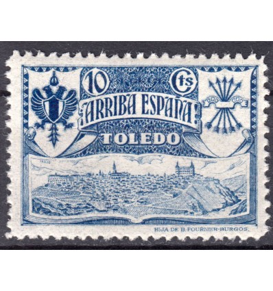 1936-1939. Guerra Civil. Guerra Civil. Vineta nacional. Toledo. Falange. Toledo. Falange. No catalogado