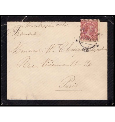 1896. Alfonso XIII. Pelón. Sobre. Muestras sin valor. Edifil 224