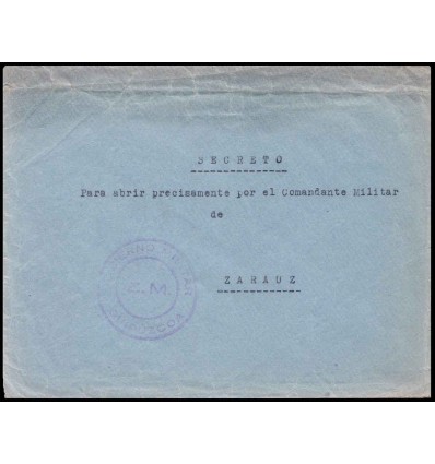 Guerra Civil. Guipúzcoa. Franquicia Gobierno militar. Secreto