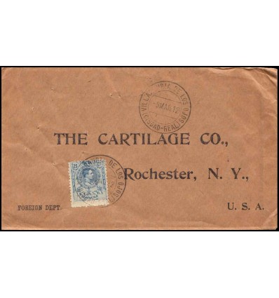 1912. Alfonso XIII. Medallón. Sobre Villarrubia d elos Ojos (Ciudad Real), tránsito Daimiel. Edifil 274
