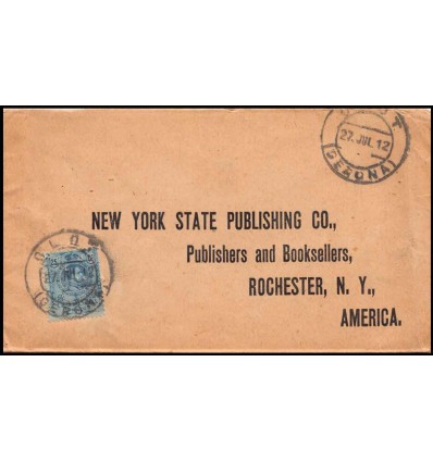 1912. Alfonso XIII. Medallón. Sobre Olot (Gerona). Edifil 274