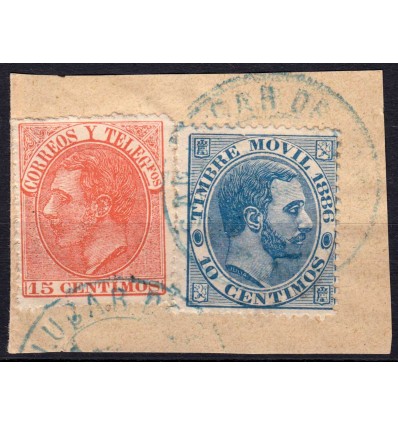 Fiscal. Timbre móvil. Uso postal. Sanlúcar de Barrameda (Cádiz)