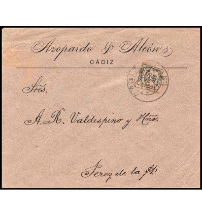 1901. Sobre Cádiz. Tarifa impresos. Edifil 173