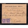 1906. Alfonso XIII. Cadete. Sobre Cebreros (Ávila). Fechador azul. Doble porte. Edifil 246