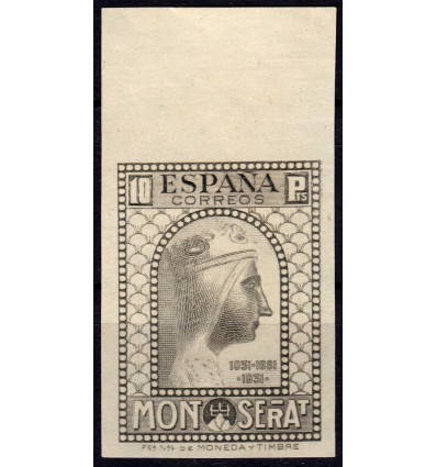 1931. Monasterio de Montserrat. Ensayo de color (Gálvez no catalogado). Edifil 648.