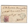 1855. Edifil 33. Carta Quintana la Cuesta (Medina de Pomar, Burgos). Parrilla azul y fechador tipo II azul.