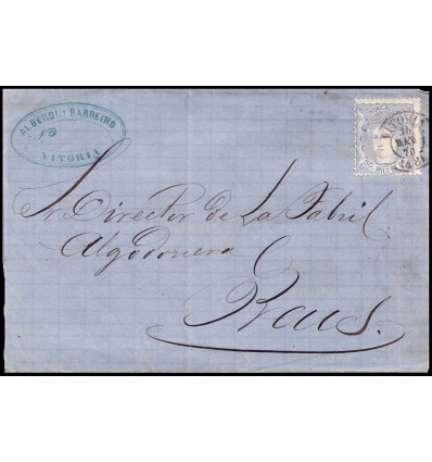 1870. Alegoría España. Envuelta Vitoria (Alava). Edifil 107