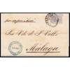 1881. Alfonso XII. Carta Manila a Málaga. Depositada en Barcelona. Fraude. Vapor Asia. Edifil 204