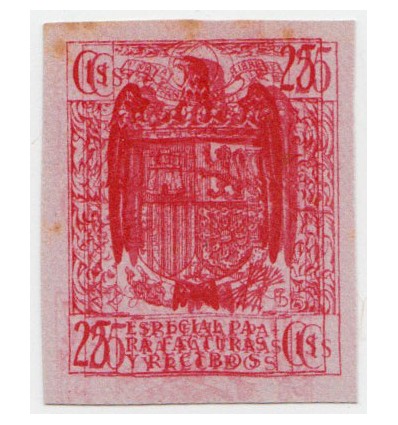 1939. Fiscal. Facturas y recibos. Maculatura e impresión reverso. Edifil 39