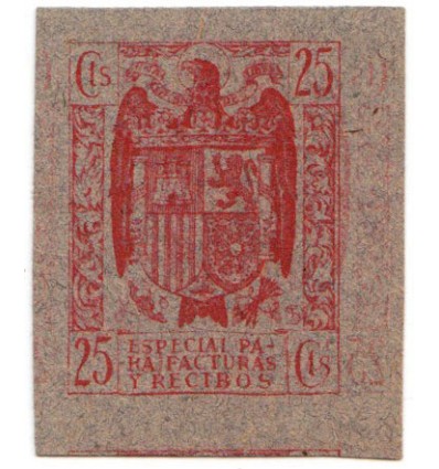 1939. Fiscal. Facturas y recibos. Maculatura e impresión reverso papel cartón. Edifil 39