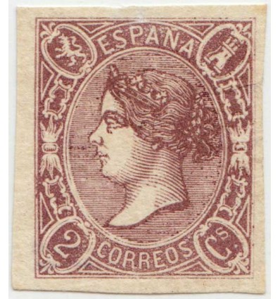 1865. Isabel II. Ensayo. Gálvez no catalogado