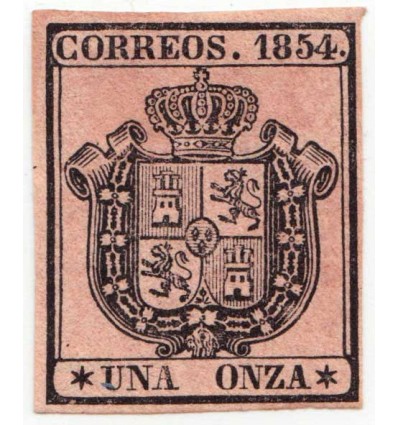 1854. Isabel II. Servicio oficial. Ensayo. Gálvez 82