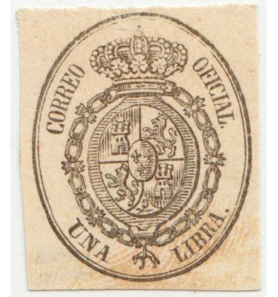 1855. Isabel II. Servicio oficial. Ensayo. Gálvez 116