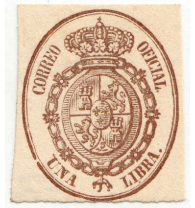 1855. Isabel II. Servicio oficial. Ensayo. Gálvez 119