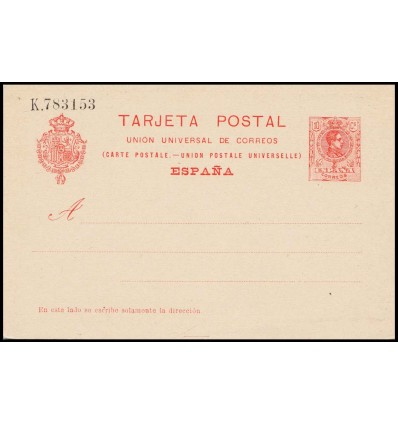 1910. Alfonso XIII. Medallón. Entero postal. Edifil 53