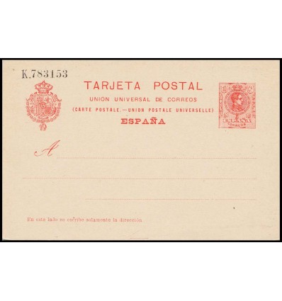 1910. Alfonso XIII. Medallón. Entero postal. Edifil 53