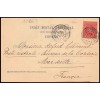 1901. Alfonso XIII. Cadete. Tarjeta postal Barcelona. Matasello extranjero Francia Marsella. Edifil 243