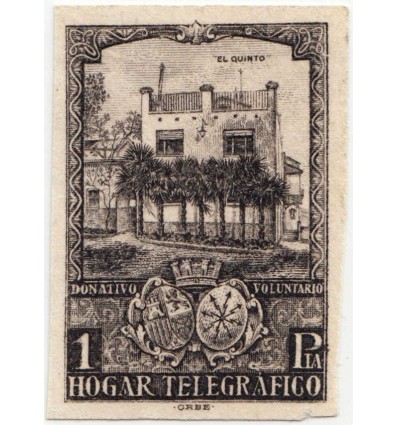 1938. Beneficencia, Huérfanos de telégrafos. Ensayo. Edfil 12. Gálvez HT 5