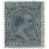 1889. Alfonso XIII. Pelón. Variedad papel. Edifil 221ib