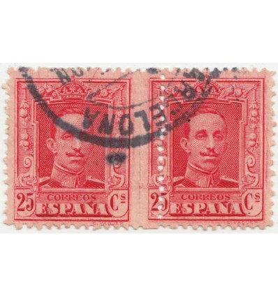 1922. Alfonso XIII. Vaquer. Barcelona. Variedad dentando. Edifil 317