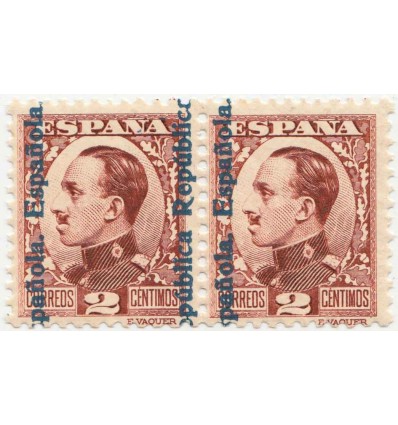 1931. Alfonso XIII. Vaquer. Variedad impresión. Edifil 593hdh y 593hde