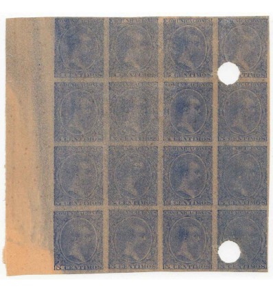 1889. Alfonso XIII. Pelón. ¿Limpieza de plancha? Edifil 215