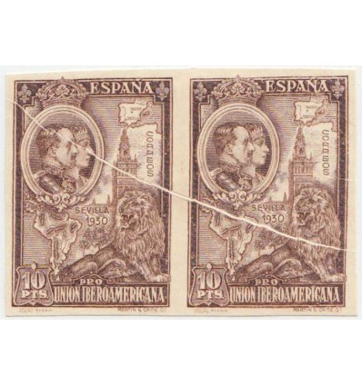1930. Unión Iberoamericana. Variedad empalme no catalogada. Edifil 582s