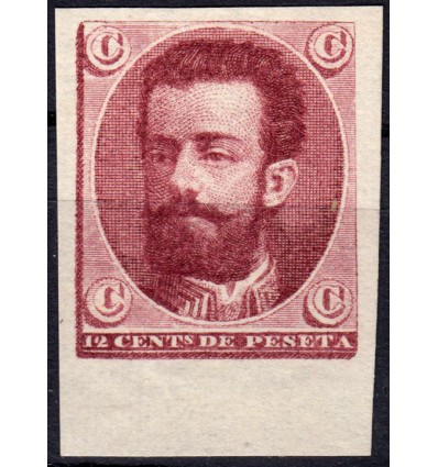 1872. Amadeo I. Cadete. Ensayo de color carmín vinoso. Galvez 846