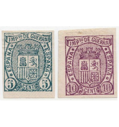 1875. Impuesto Guerra. Edifil 154/155s. Lujo