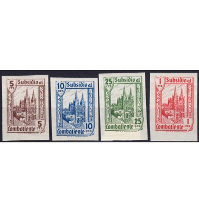 1936-1939. Guerra Civil. Viñeta nacional sin dentar. Burgos. Subsidio al Combatiente.