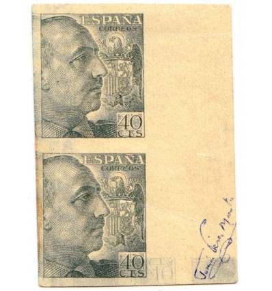 1940. Franco. Maculatura. Fiscal cédula personal. Edifil 925. Gálvez 3665